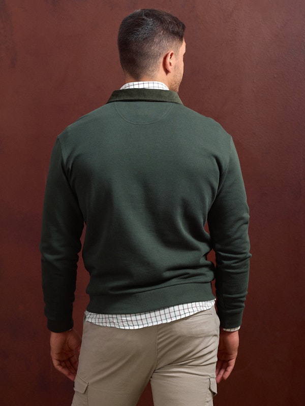 Sweat-shirt à Col Polo en velours Côtelé | Abeto