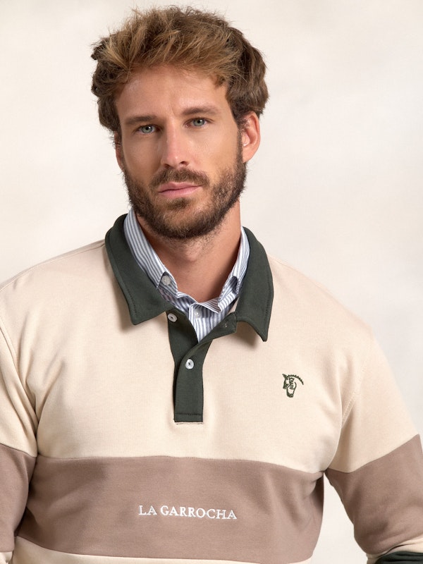 Sweat-shirt à col polo multicolore | Abeto