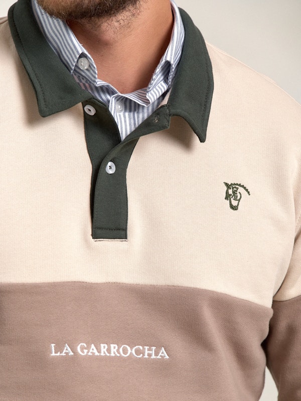 Sweat-shirt à col polo multicolore | Abeto