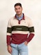 Sudadera Cuello Polo Multicolor | Burgundy