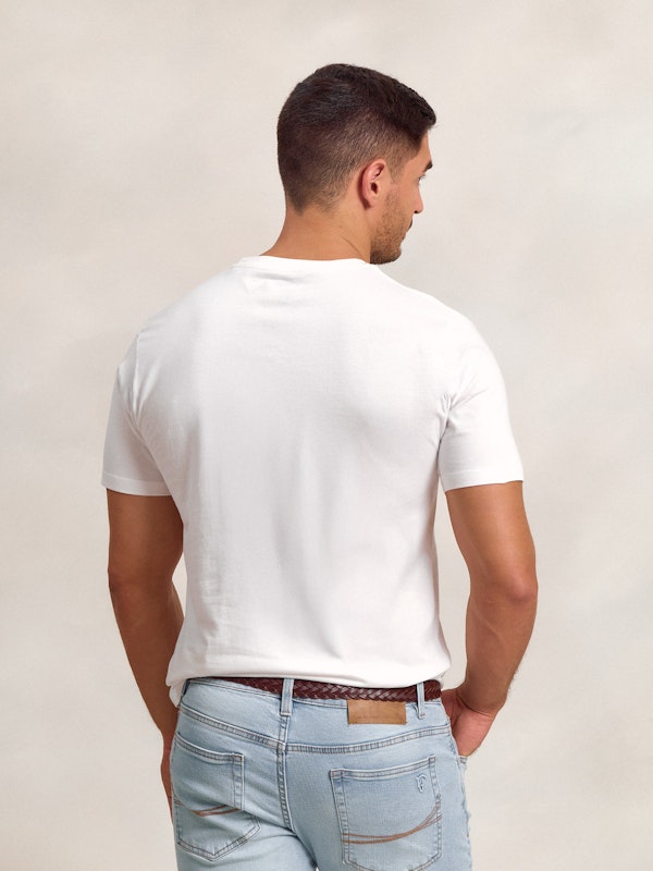 T-shirt Flock Print Classique | Blanco