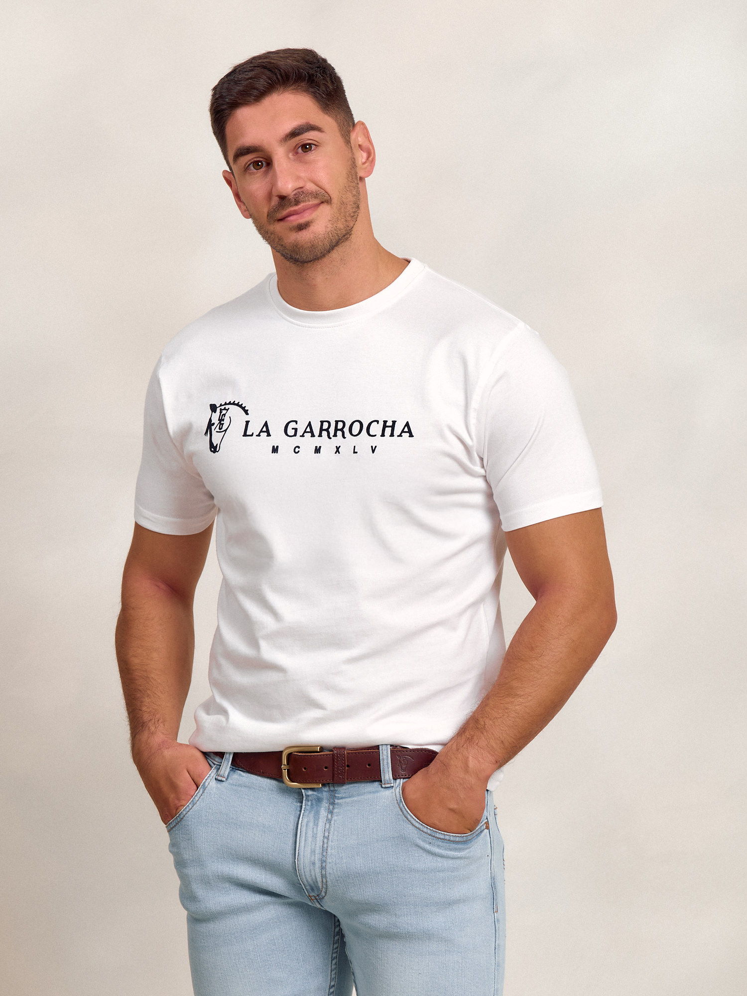 Camiseta Flock Print Clásica | Blanco