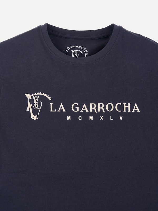 T-shirt Flock Print Clássica | Marino