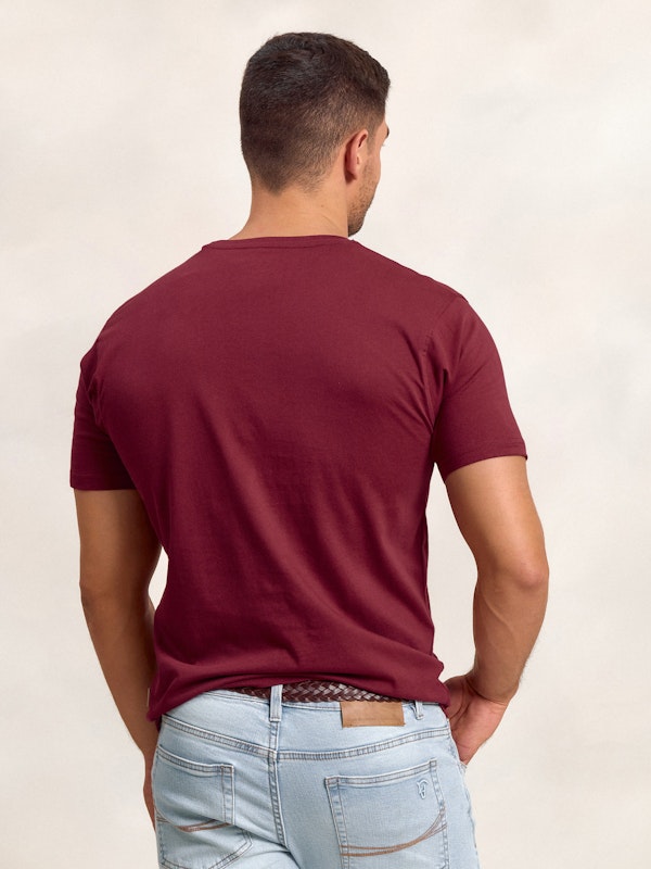 T-shirt Flock Print Classique | Burgundy