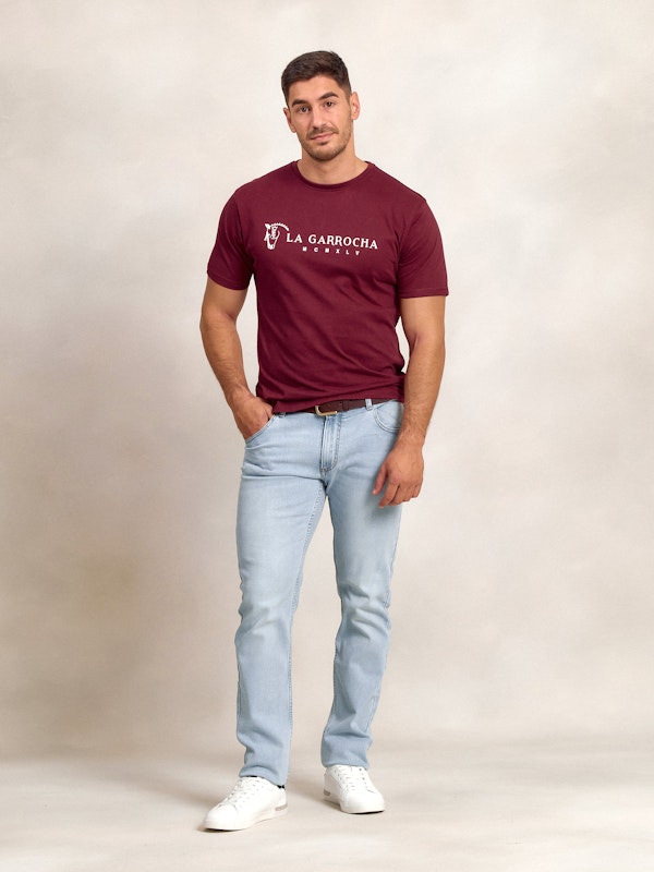 T-shirt Flock Print Classique | Burgundy