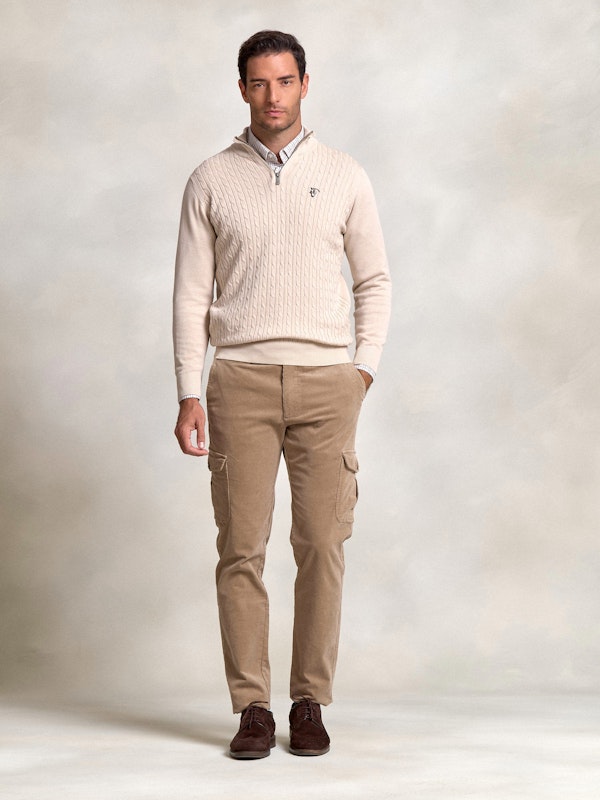 Pantalon cargo coton | Camel