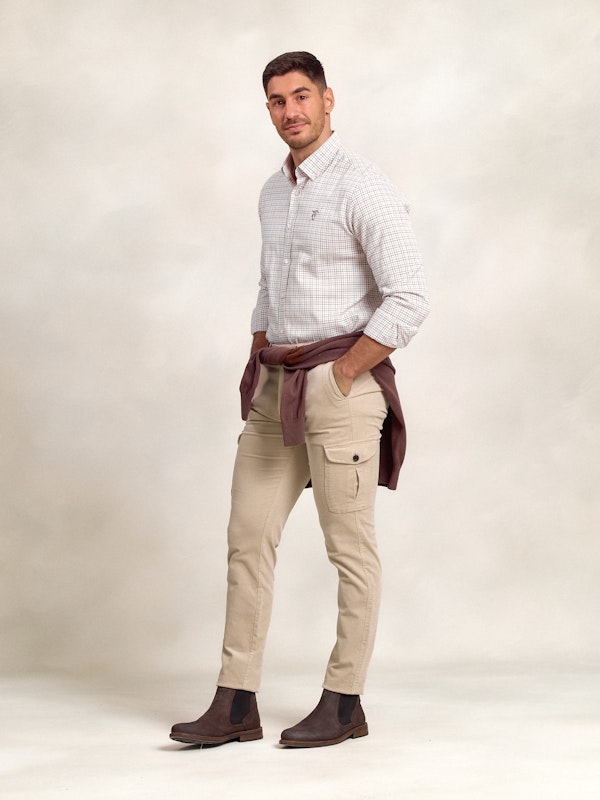 Pantalon cargo coton | Beige 