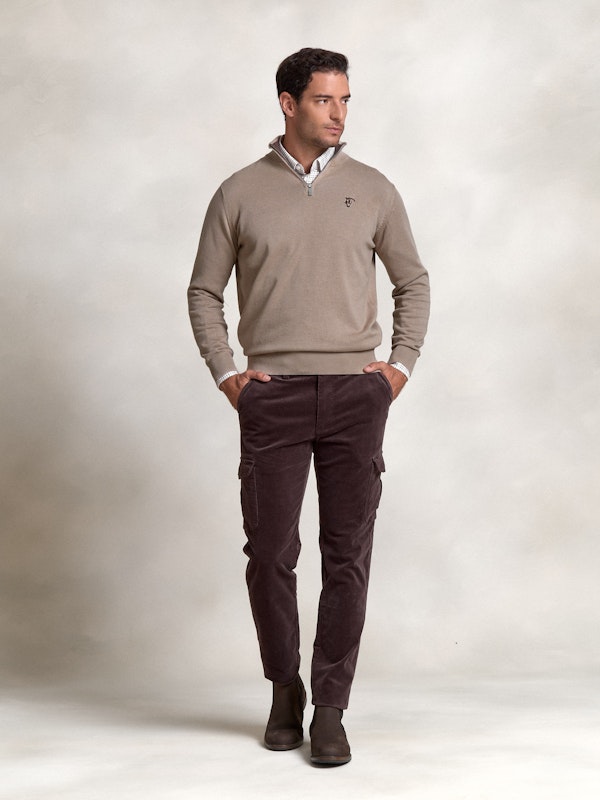 Pantalon cargo coton | Tostado