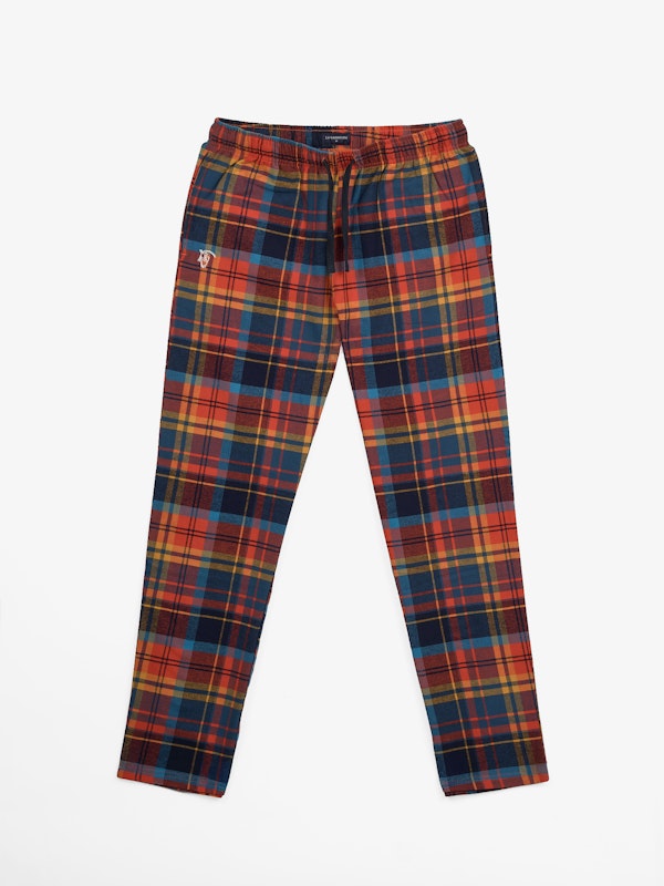 Pijama de flanela tartan | Naranja