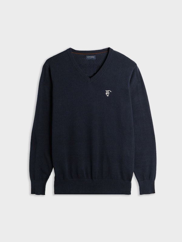 Pull col V avec coudières | Marino