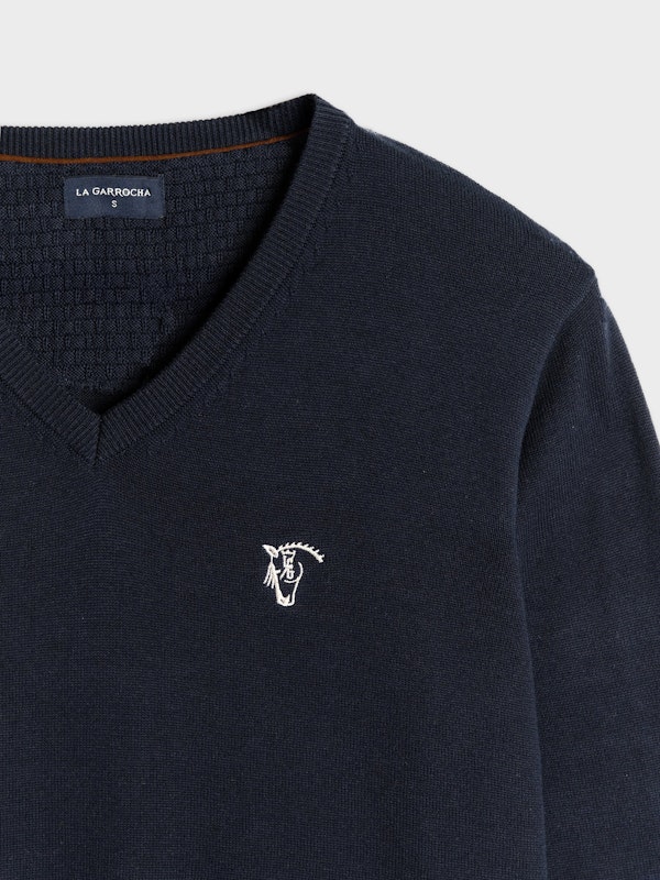 Pull col V avec coudières | Marino