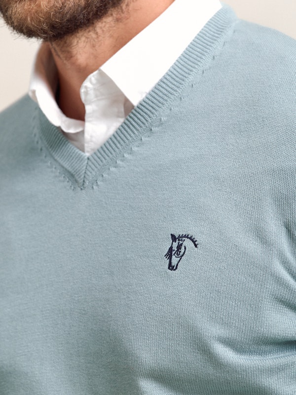 Pull col V avec coudières | Zafiro