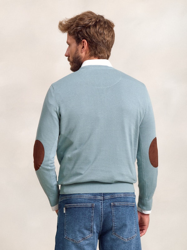 Pull col V avec coudières | Zafiro