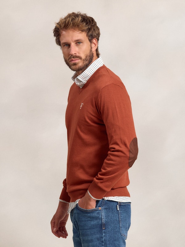 Pull col V avec coudières | Óxido