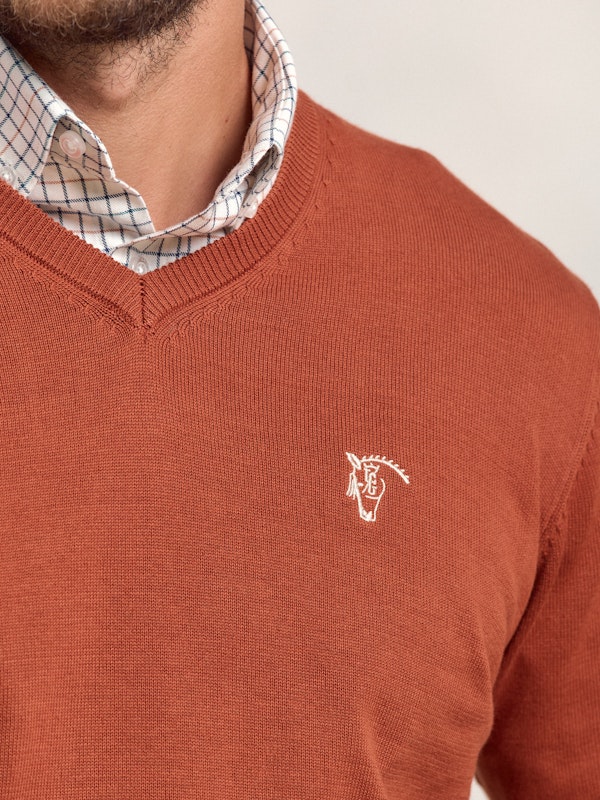 Pull col V avec coudières | Óxido