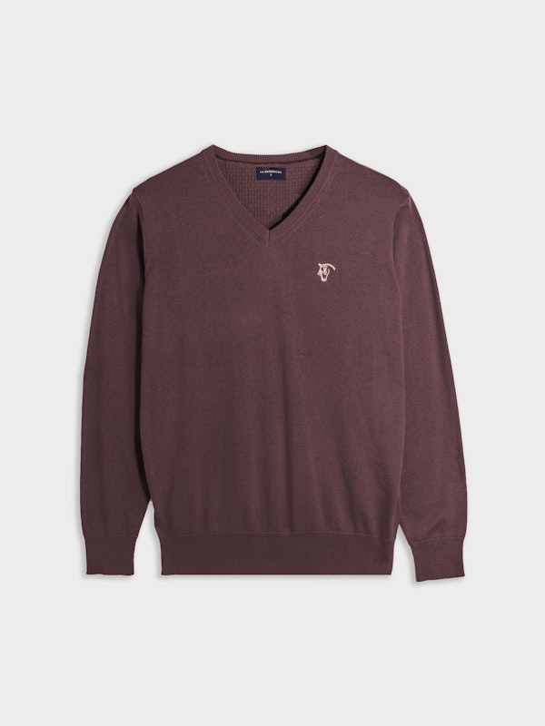 Pull Col V avec Coudières | Malva