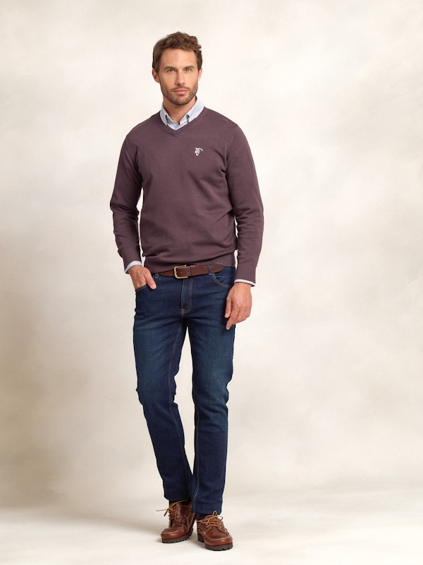 Pull Col V avec Coudières | Malva