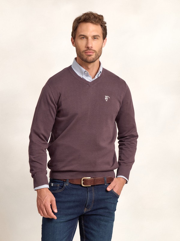 Pull Col V avec Coudières | Malva