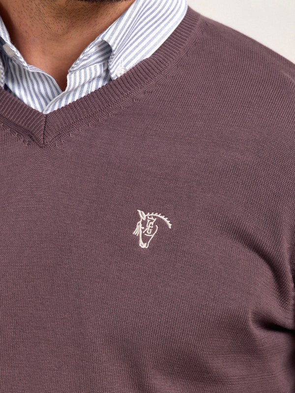 Pull Col V avec Coudières | Malva