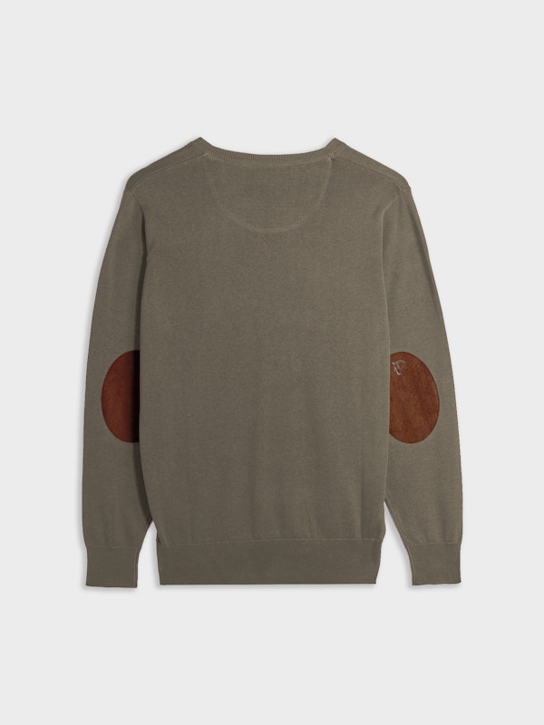 Pull col V avec coudières | Oliva