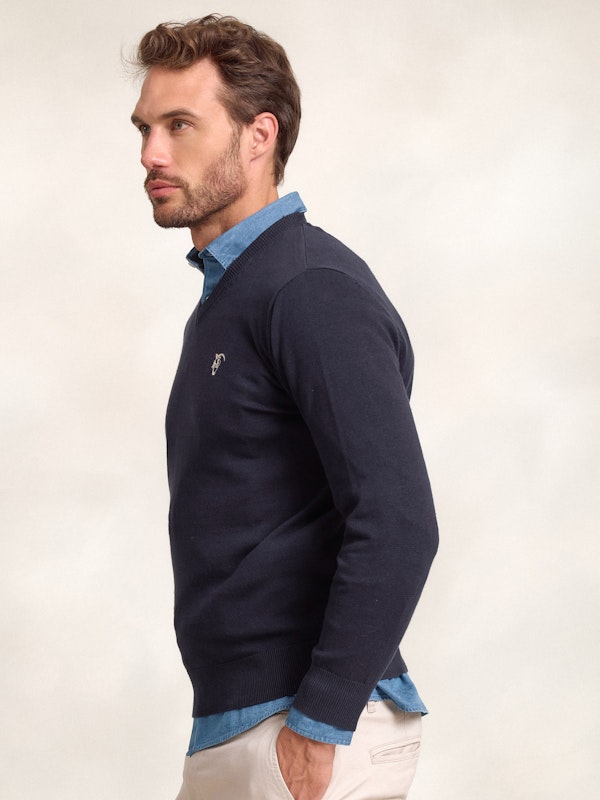 Pull-over col V | Marino