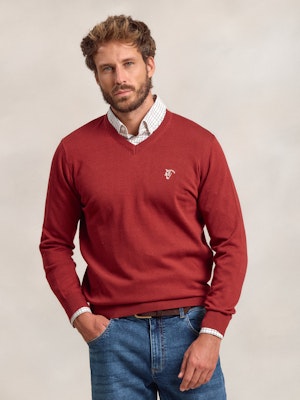 V-neck sweater | Carmesí