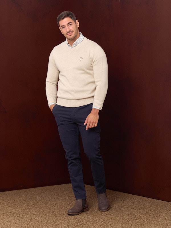 Pull Col V Équestre | Nude