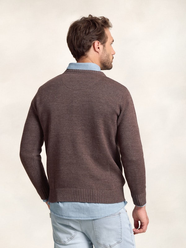 Pull Col V Équestre | Moka