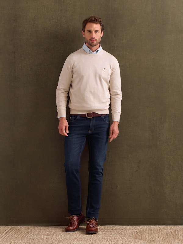 Pull Col Rond avec Coudières | Nude