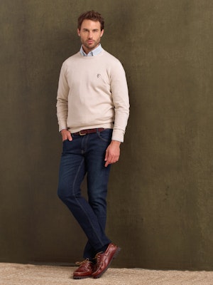 Pull Col Rond avec Coudières | Nude