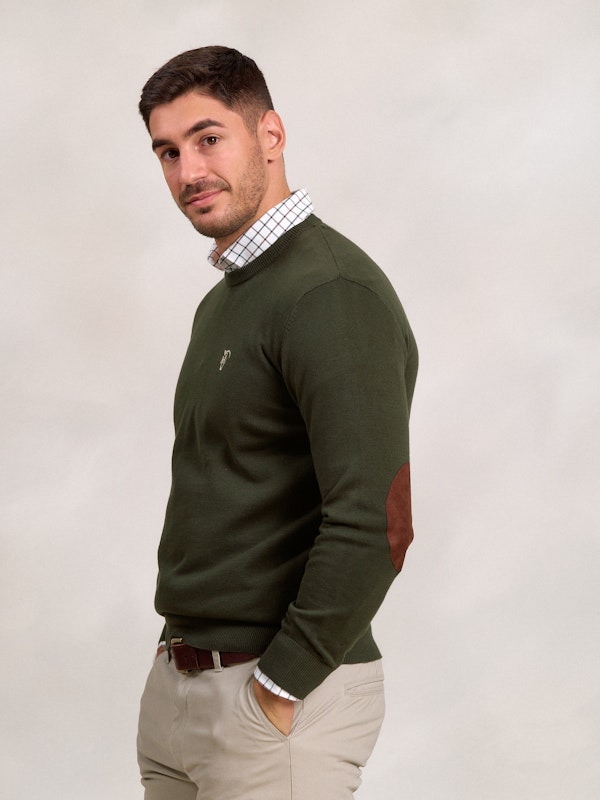 Pull Col Rond avec Coudières | Caza