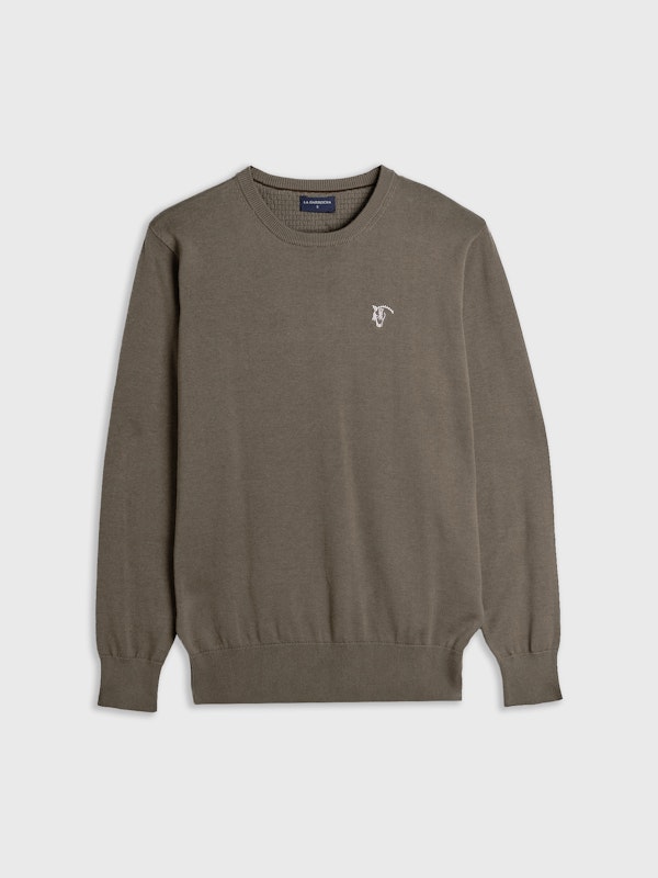 Suéter Gola Redonda com Cotoveleiras | Tostado