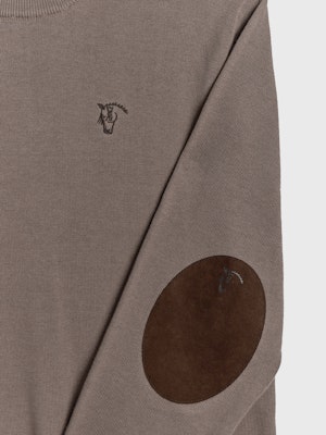 Elbow Patch Crewneck Sweater | Tostado