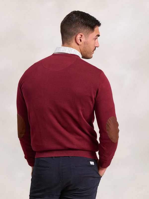 Pull Col Rond avec Coudières | Burgundy