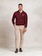 Brand Half-Zip Sweater | Burgundy