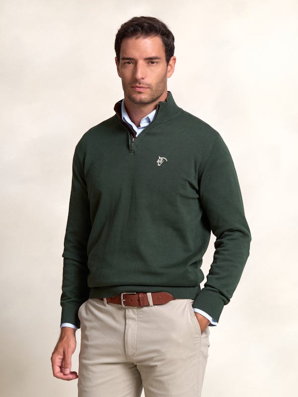 Brand Half-Zip Sweater | Abeto