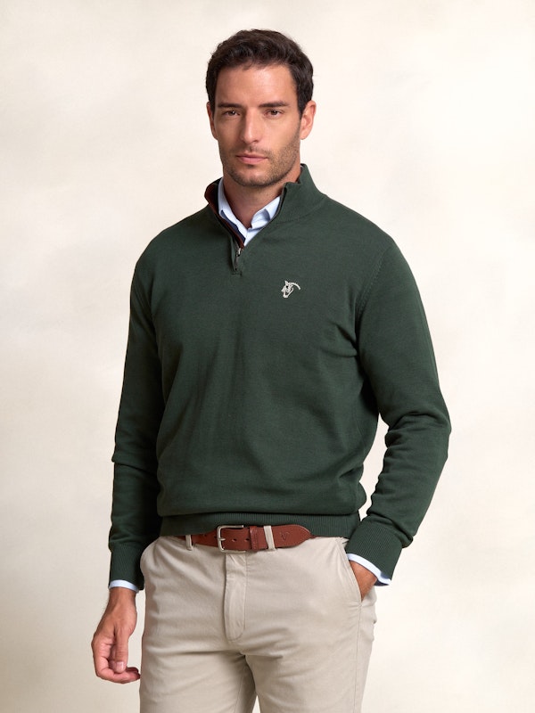 Brand Half-Zip Sweater | Abeto