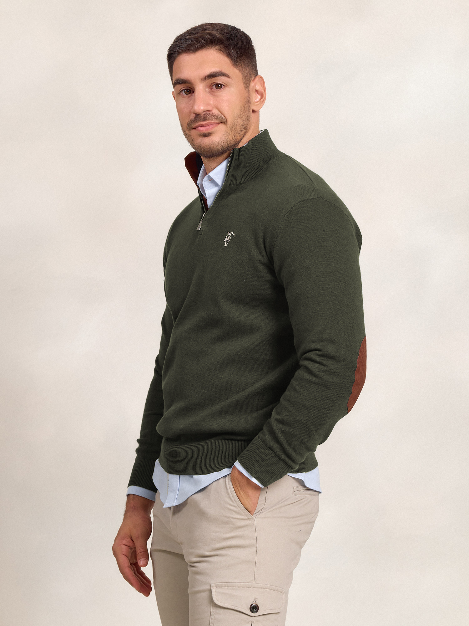 Suéter Com Zíper Frontal Brand | Abeto