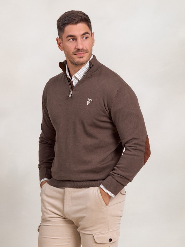 Pull Demi-Zip Brand | Carbón