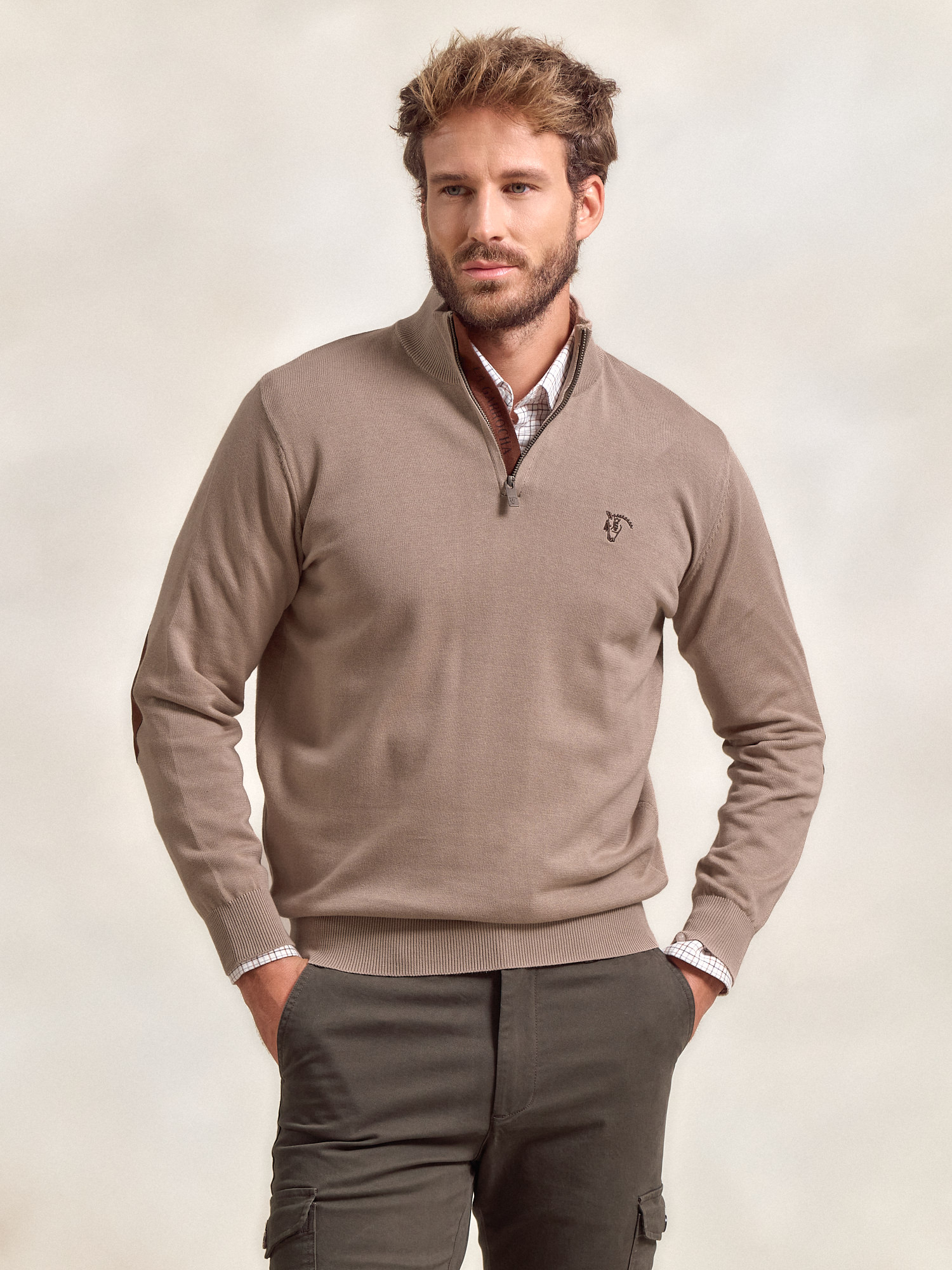 Brand Half-Zip Sweater | Piedra