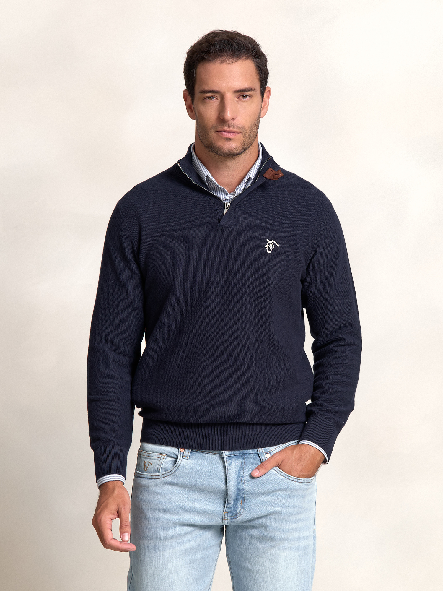 Half-Zip Structured Sweater | Marino