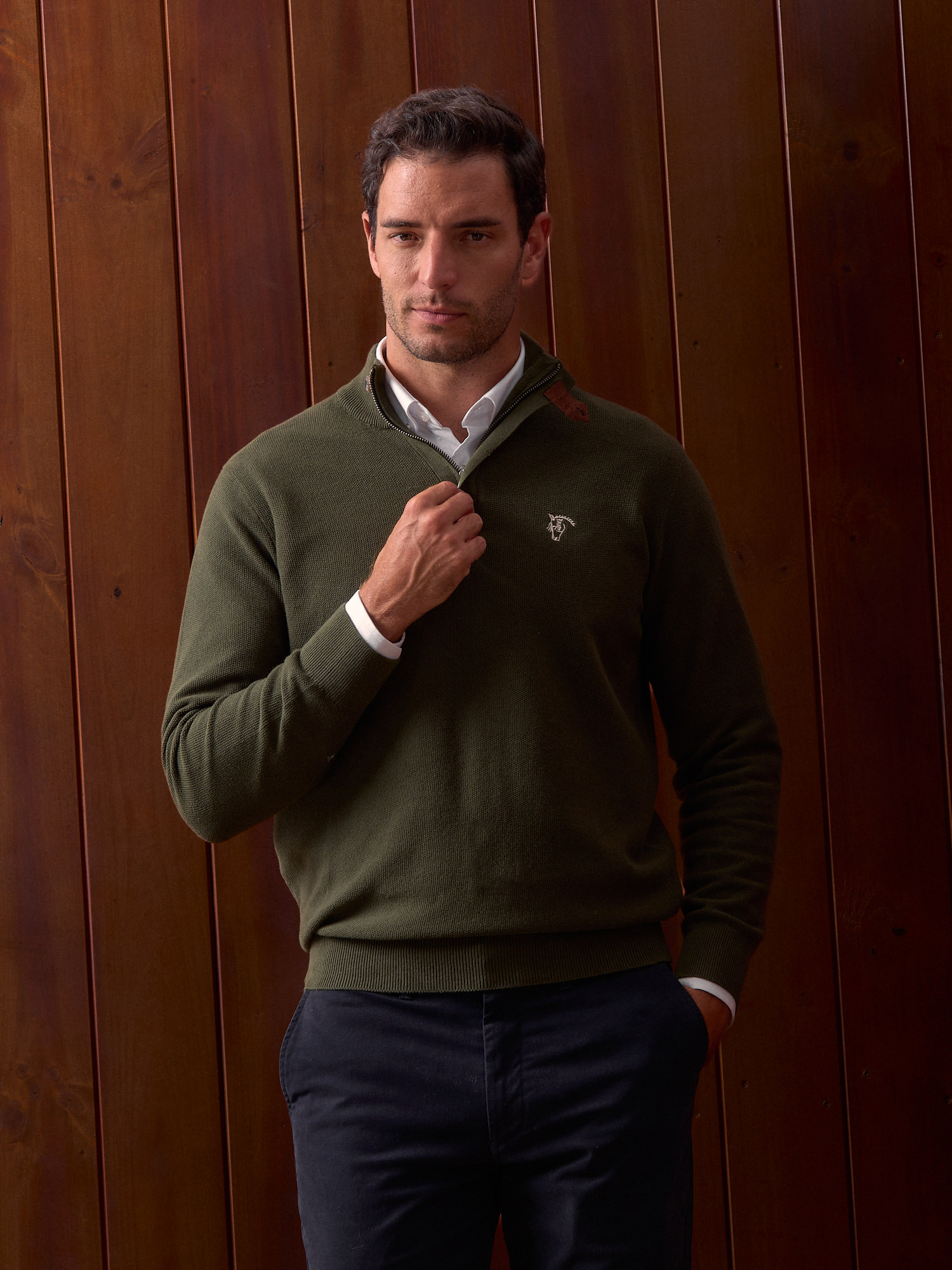 Half-Zip Structured Sweater | Caza