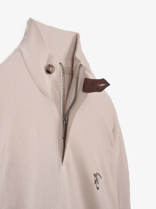 Pull à Structure Demi-Fermeture Éclair | Nude