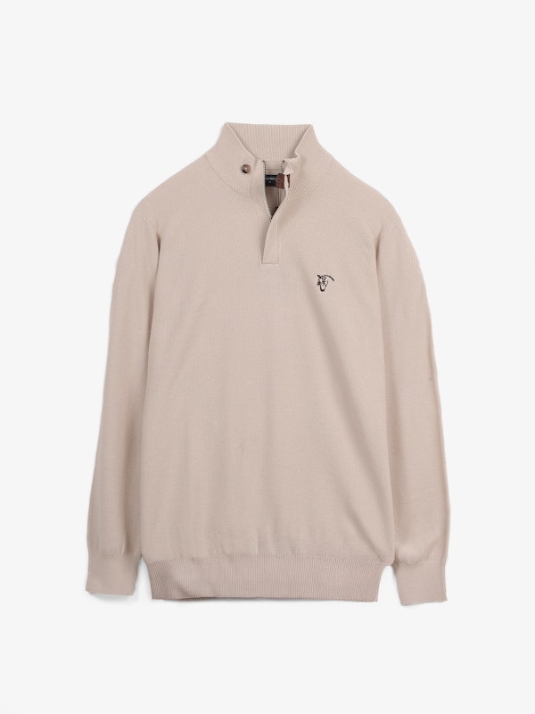 Pull à Structure Demi-Fermeture Éclair | Nude