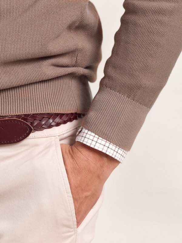 Pull à Structure Demi-Fermeture Éclair | Taupe