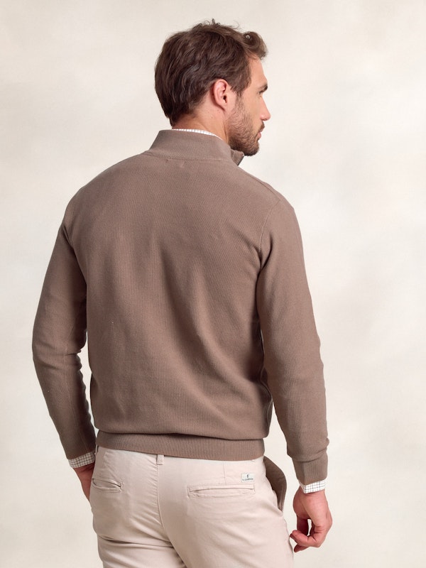Pull à Structure Demi-Fermeture Éclair | Taupe