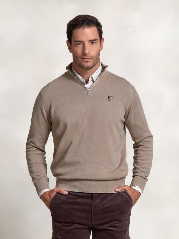 Pull demi-zippé Contrasté | Piedra