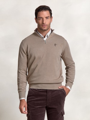 Contrast Half Zip Sweater | Piedra