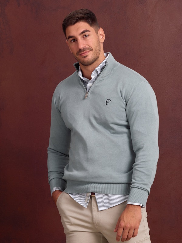 Pull demi-zippé contrasté | Zafiro