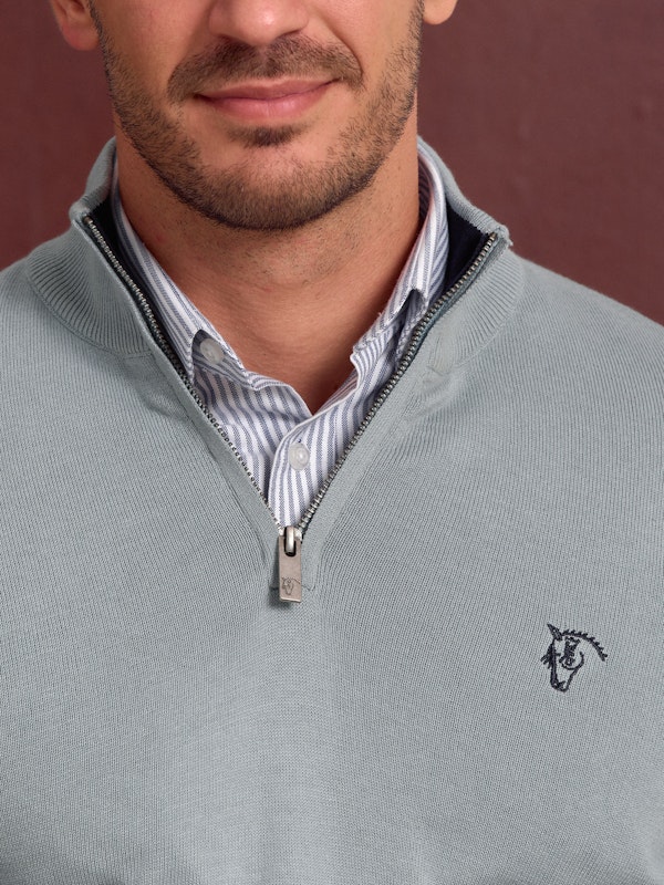 Pull demi-zippé contrasté | Zafiro